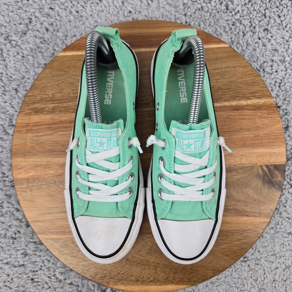 Converse Womens 7 CTAS Chuck All Star Shoreline Ox Green Glow Casual Sneaker - Picture 5 of 12